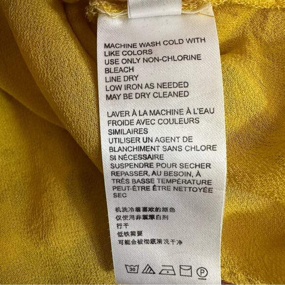 Anthropologie Yellow Clementine Blouse Eyelet Ruffle Puff Sleeve Top Shirt Sz 0 - Picture 12 of 16